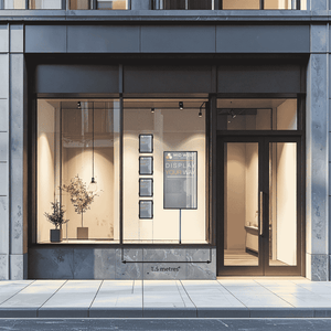 shop window featuring LED lightpocket and digital screen