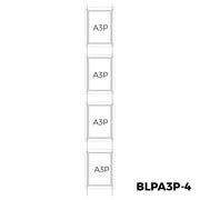 A3 portrait LED light pocket 4 high cable mounted technical drawing