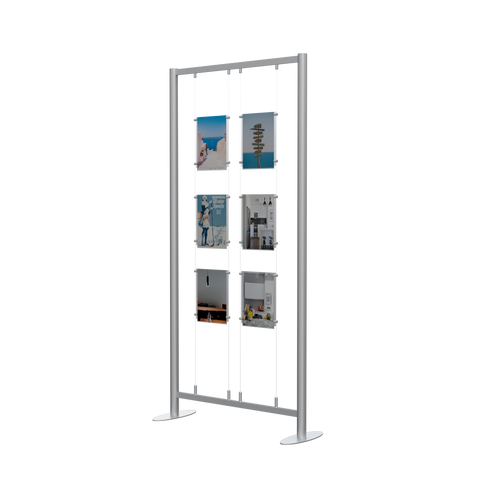 COMPLETE FREESTANDING CABLE DISPLAY KIT. 6 X A4 PORTRAIT