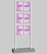 Totem Freestanding LED display A4 portrait 2 x 3