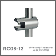 shelf clamp for shelf up to 8mm 