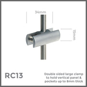 double sided large clamp to hold vertical panel