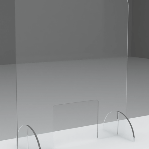 Freestanding Sneeze Screen With Cut Out sneeze guard hygiene screen