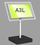 Skyline Freestanding Illuminated Display A3 Landscape