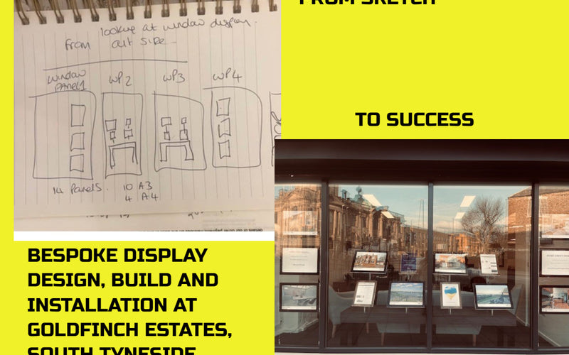 From sketch to success. Bespoke window display for Goldfinch Estate Agents