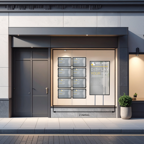 branch office shop front featuring displaying Claralight LED light pockts and ultra high brightness digital screen