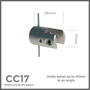 CC17  angled clamp for cable display