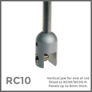 Vertical jaw for end of rod