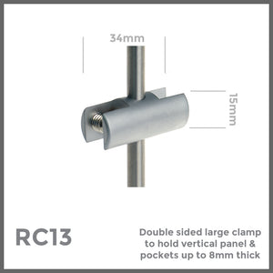 RC13 Double sided shelf clamp for 6mm rod