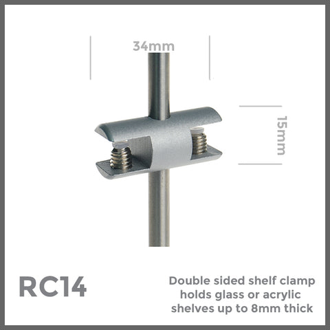 RC14 Double sided clamp for 6mm rod