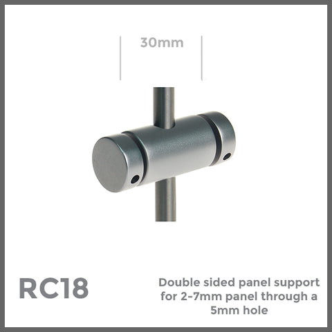 Double sided panel support for 6mm rod