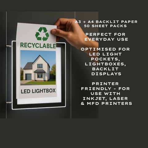 Backlit Paper | A3 + A4 | for Everyday Use – Mid West Displays