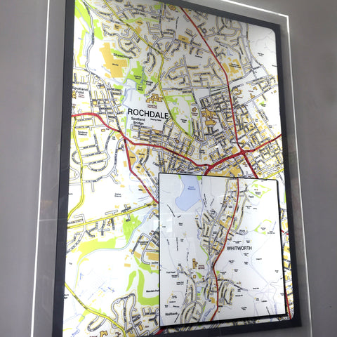 Map Display Structure Illuminated Map | Estate Agent Display – Mid West Displays