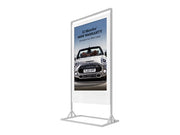 super slim freestanding double sided digital poster