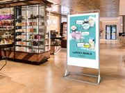 super slim freestanding double sided digital poster